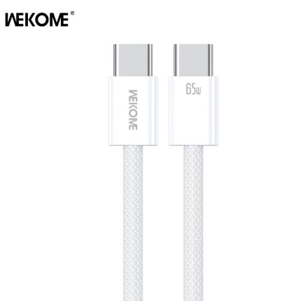 Εικόνα της Καλώδιο Φόρτισης WK WDC-21 USB-C σε USB-C PD 65W 1m Λευκό