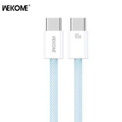 Εικόνα της Καλώδιο Φόρτισης WK WDC-21 USB-C σε USB-C PD 65W 1m Μπλέ