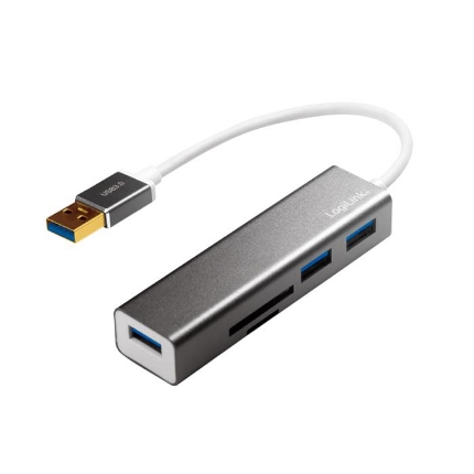 Εικόνα της USB 3.0 Hub 3 θέσεων LogiLink UA0306, με Card Reader