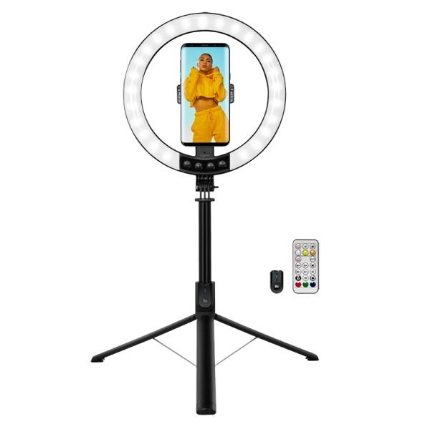 Picture of Ring Light 25cm LogiLink AA0156, with Selfie Stick/Tripod and Remote Control