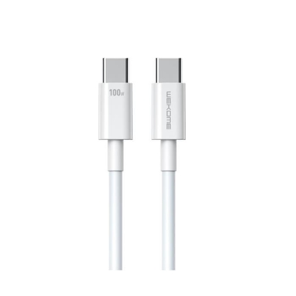 Εικόνα της Καλώδιο Φόρτισης WK WDC-182 USB-C σε USB-C 1m Λευκό