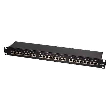 Εικόνα της Patch Panel CAT6 RJ45 Logilink 1U 24 Θέσεων NP0055 Θωρακισμένο 19''